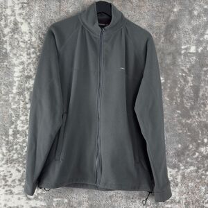Craghoppers Men Sz M Mock Neck Fleece Full Zip Sweater Gray Long Sleeve Pocket